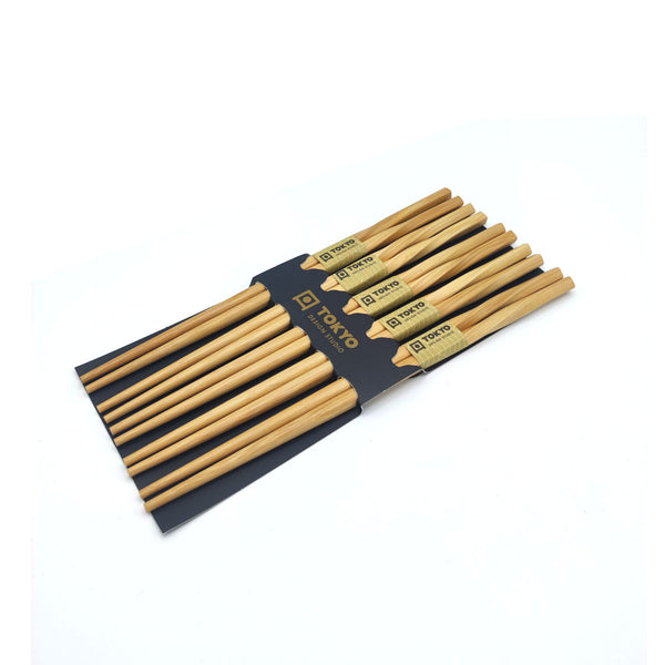 Chopsticks Set Twist Bamboo 5er