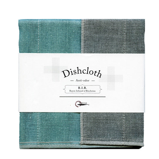 japanese natural dishcloth rayon infused anti-bacterial Nawrap R.I.B. turquoise